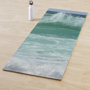 Tapete De Yoga Personalizar a Malhação de ondas do mar na praia