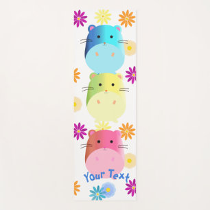 Tapete De Yoga Personalizar Hamsters Kawaii Cute Triplo