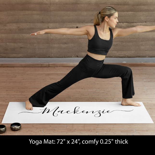 Tapete De Yoga Personalizar Nome do Script Personalizar Adicionar (Custom Personalize Script Name Add Background Art Yoga Mat)