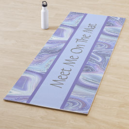 Tapete De Yoga Personalize Azul Roxo Prata Ágata Mármore Espiral