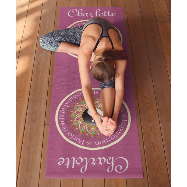 Tapete De Yoga (Personalize-me) Yin Yang Magenta Workout, Pilates (((Customise me) Yin Yang Magenta Workout, Pilates & Yoga Mat)