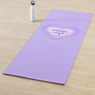 Tapete De Yoga Personalize seu nome Manifestação de Coração Aura