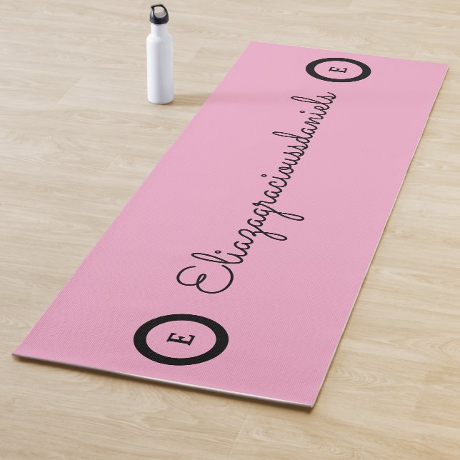 Tapete De Yoga Personalized Cute Name Script And Calligraphy Pink (In Situ)