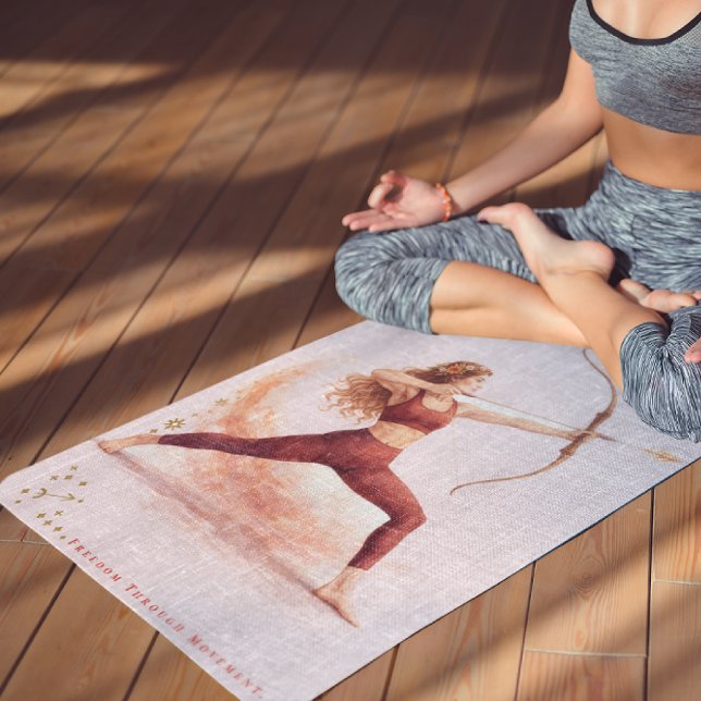 Tapete De Yoga Personalized Illustrated Sagittarius Zodiac Quote (Criador carregado)