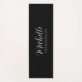 Tapete De Yoga Personalized Name Monogram Black