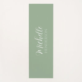 Tapete De Yoga Personalized Name Monogram Sage Green