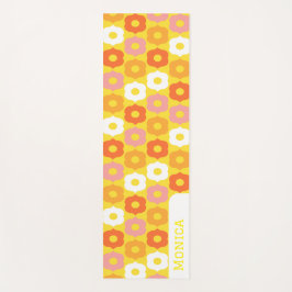 Tapete De Yoga Personalized name yellow orang flowers pattern