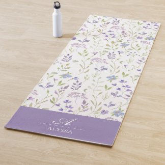 Tapete De Yoga Personalized Purple Floral Yoga Mat