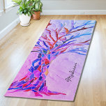 Tapete De Yoga Personalized Purple Pink Yoga Mat<br><div class="desc">Personalized Purple Pink Yoga Mat. Enjoy your yoga practice on this beautiful yoga mat! It is decorated with a Tree of Life design in shades of purple and pink. The reverse side of the mat is pink, Customize it by changing the name or making it a monogram. Because we create...</div>