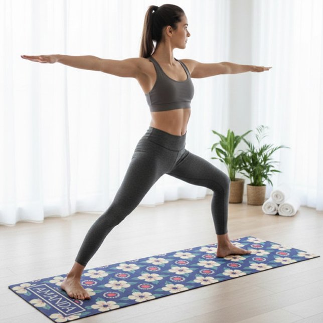 Tapete De Yoga Personalized Retro Floral Pattern Yoga Mat (Criador carregado)