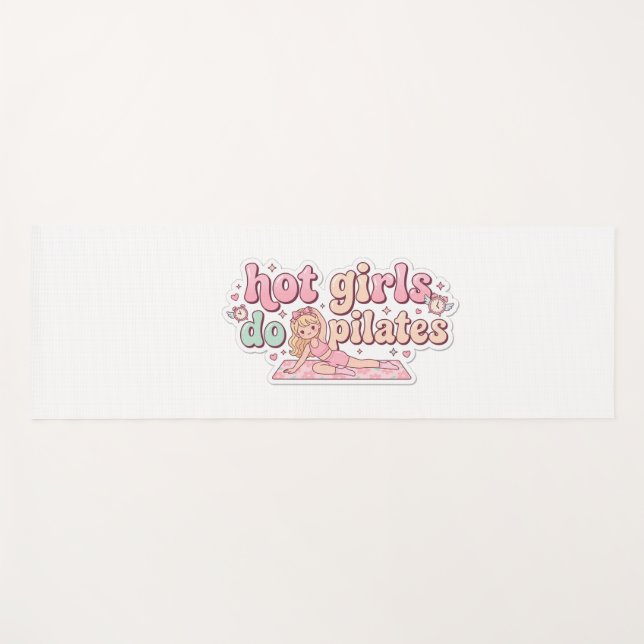 Tapete De Yoga Pilates Coquette Fitness Aesthetic Workout Mat (Frente (Horizontal))