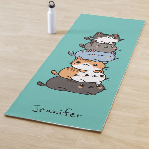 Tapete De Yoga Pilha Adorável De Gatinhos Kawaii Personalizada