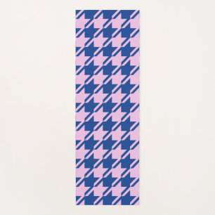 Tapete De Yoga Pink-alto-dente+Padrão Grande Azul
