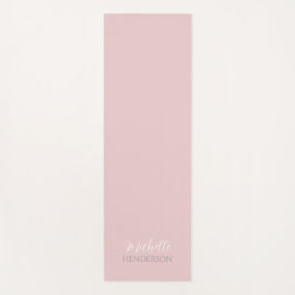 Tapete De Yoga Pink and White Personalized Monogram Name