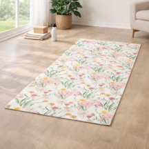 Pink Green Wildflower Watercolor