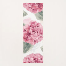 Pink Hydrangea Watercolor Botanical Floral Pattern
