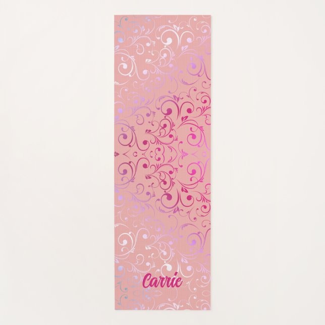 Tapete De Yoga Pink Ombre Pattern Yoga Mat (Frente)