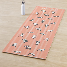Tapete De Yoga Pink Panda Yoga Mat Custom Name Same on Both Sides