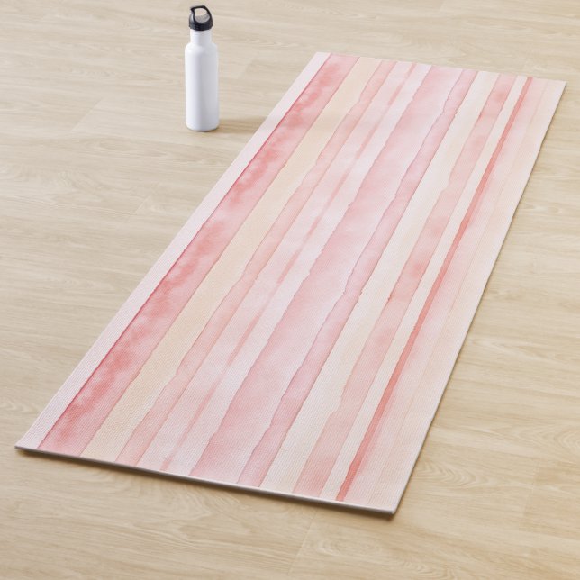 Tapete De Yoga Pink Peach Blush Stripes (In Situ)