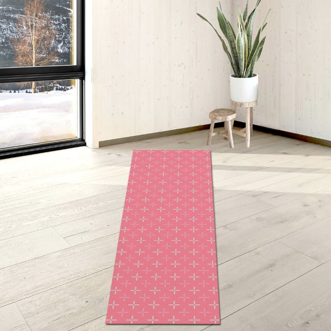 Tapete de Yoga Pink Plus Pattern (Criador carregado)