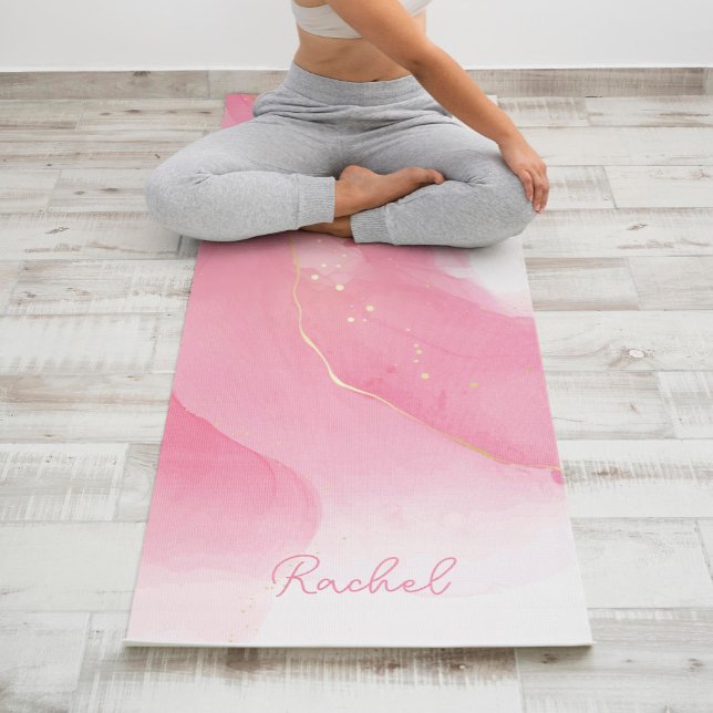 Tapete De Yoga Pintor rosa e padrão de brilho personalizado (Criador carregado)