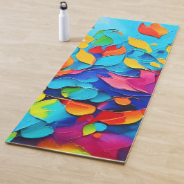 Tapete De Yoga Pintura da Sinfonia Floral Vibrante