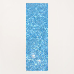 Tapete De Yoga Piscina Nadadora Água Modelo Cor Azul