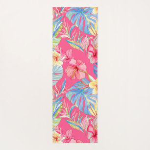 Tapete De Yoga PixDezines Vintage Lush H2 Havaí Folhagem Floral