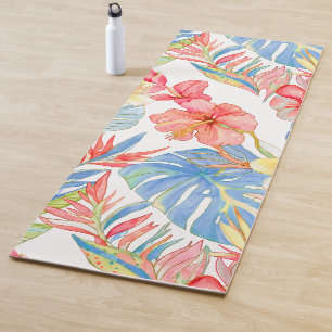 Tapete De Yoga PixDezines Vintage Lush H2 Havaí Folhagem Floral