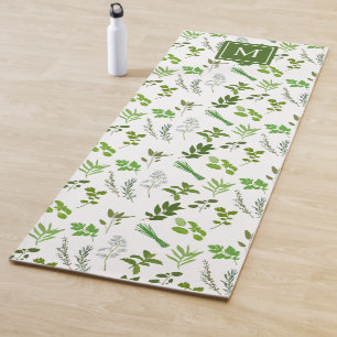 Tapete De Yoga Plantas De Jardim Culinário De cozinhar Monograma