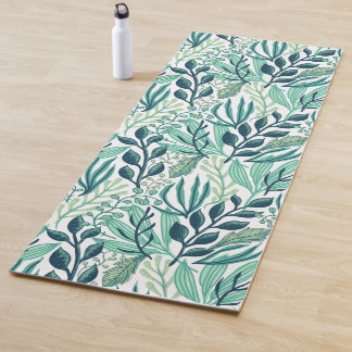 Tapete De Yoga Plantas folhas verdes botânicas modernas