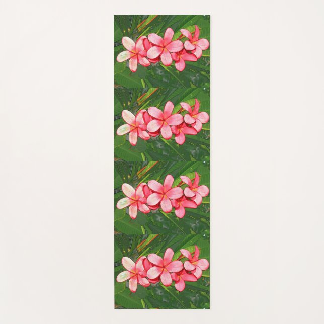 Tapete De Yoga Plumerias rosa (Frente)