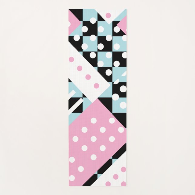 Tapete De Yoga Pó azul e rosa (Frente)