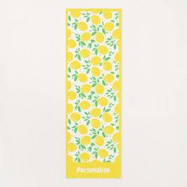 Tapete De Yoga Pomar-Fruta-padrão de limão-branco Zen Yoga Namast