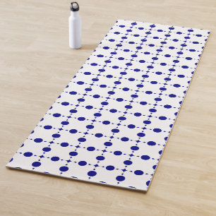 Tapete De Yoga Pontos Polka Azul Marinho, Padrão de Pontos Polka