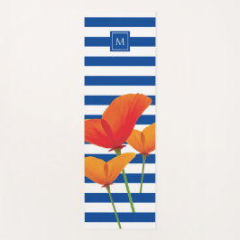 Tapete De Yoga Poppy Blue Stripes Monograma