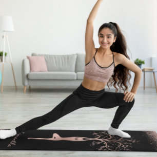 Tapete De Yoga Pose de Rosa Dourada de árvore personalizada Namas