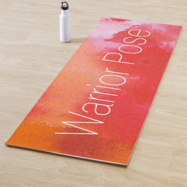 Tapete De Yoga Pose Mountain Pose Abstrato do Warritor Vermelho (In Situ)