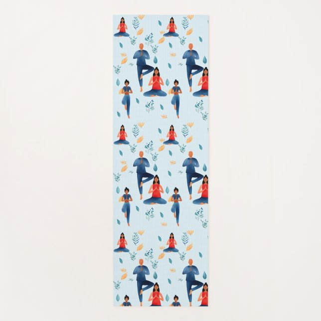 Tapete De Yoga Poses de Yoga, Meditação, Arte Nova Era (Frente)