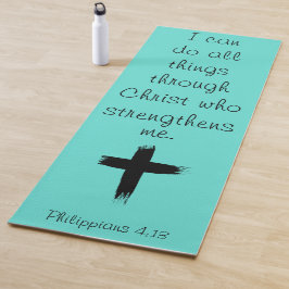 Tapete De Yoga Posso Fazer Tudo Através Do Cristo