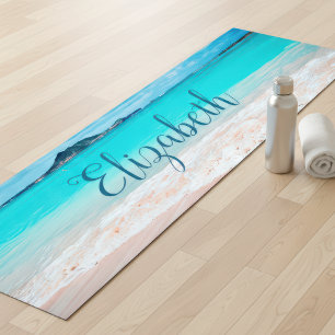Tapete De Yoga Praia Tropical Hawaii Turquoise Ocean Personalizad