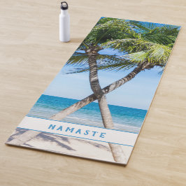 Tapete De Yoga Praia Tropical Palmeiras Foto Personalizada DIY
