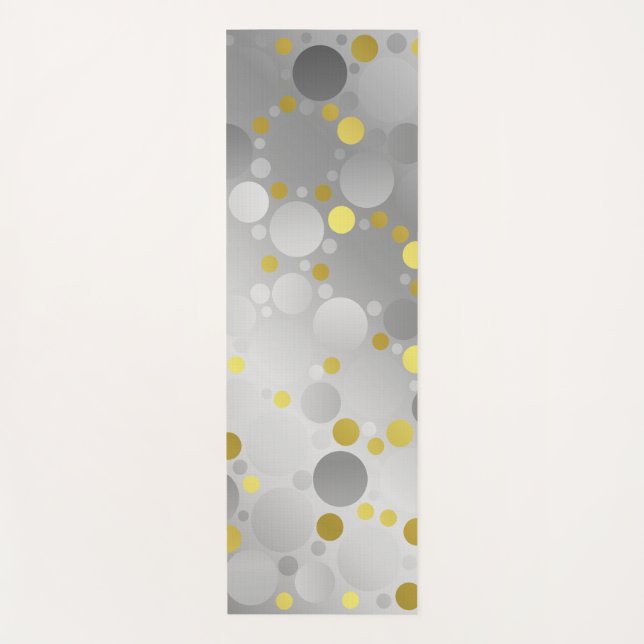 Tapete De Yoga prata, bola, brilho, esfera, redonda, metal, metal (Frente)