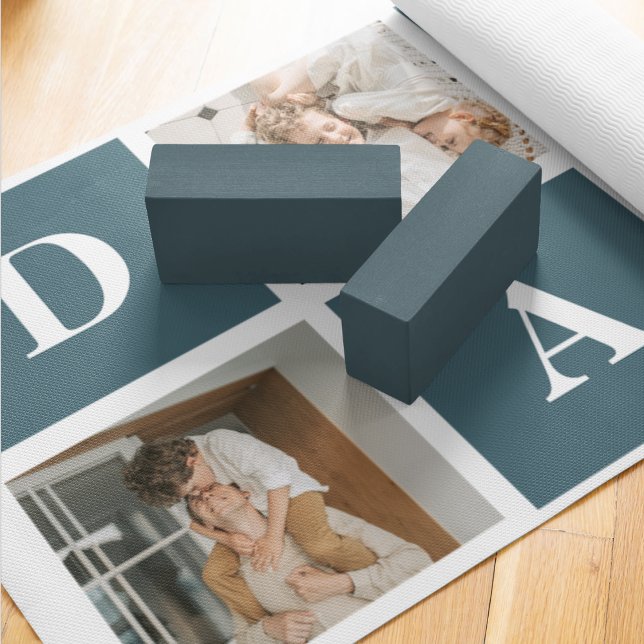 Tapete De Yoga Presentes de Pai Verde e Foto para Pais de Colagem (Criador carregado)