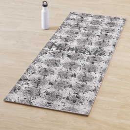 Tapete De Yoga Preto, Branco e Cinza em relevo