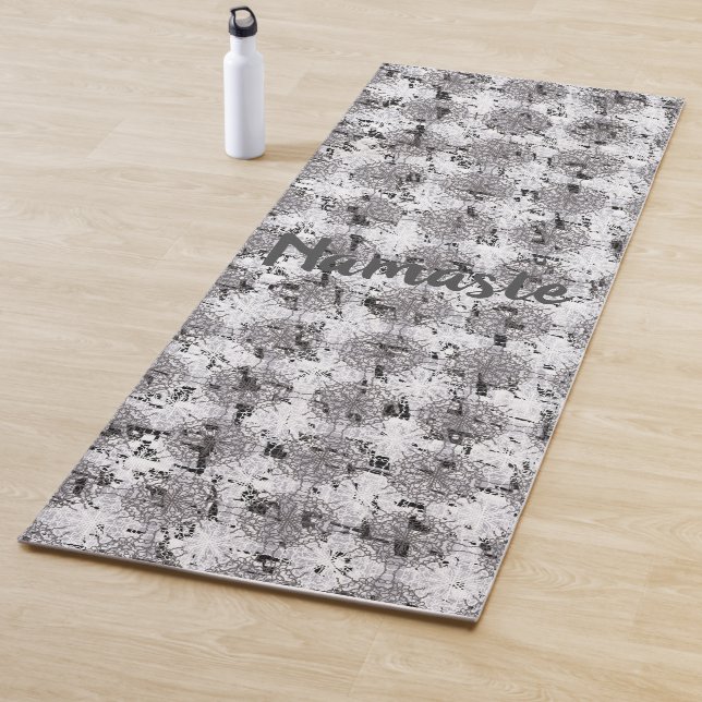 Tapete De Yoga Preto, Branco e Cinza em relevo (In Situ)