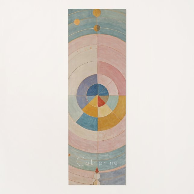 Tapete De Yoga Prismo Pastel: Rodas Coloridas Arco-Íris (Frente)