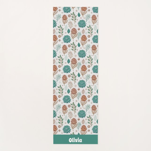 Tapete De Yoga Protea Fllower Desert Nome floral Padrão Yoga Mat (Frente)