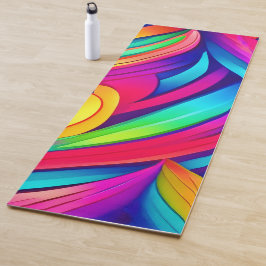Tapete De Yoga Psicodélico Rainbow Vortex
