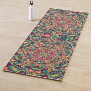 Tapete De Yoga Psychedelic Millefiori Mandala Art Yoga Mat
